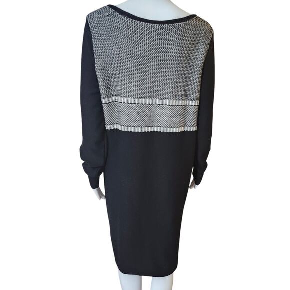 Athleta Cloudbreak Black and Gray Long Sleeve Merino Wool Sweater Dress Size L - Picture 7 of 10